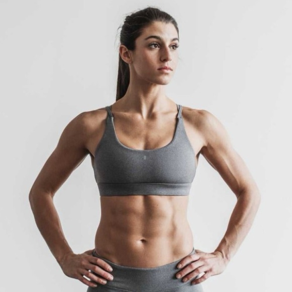 NWT NOBULL Plush Heather Sports Bra - XS - Heather Grey